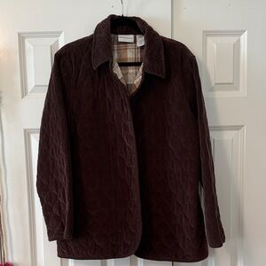 Alfred Dunner Dark Brown Quilted Puffer Jacket